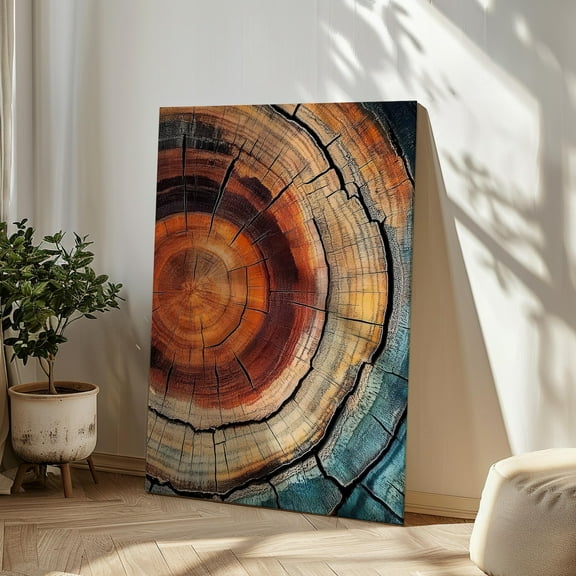 Tree Rings Poster Wall Art, Nordic Abstract Nature Illustration For Rustic Or Modern Home Decor UNFRAMED Poster, Wall Art for Decor, Present, 16x24
