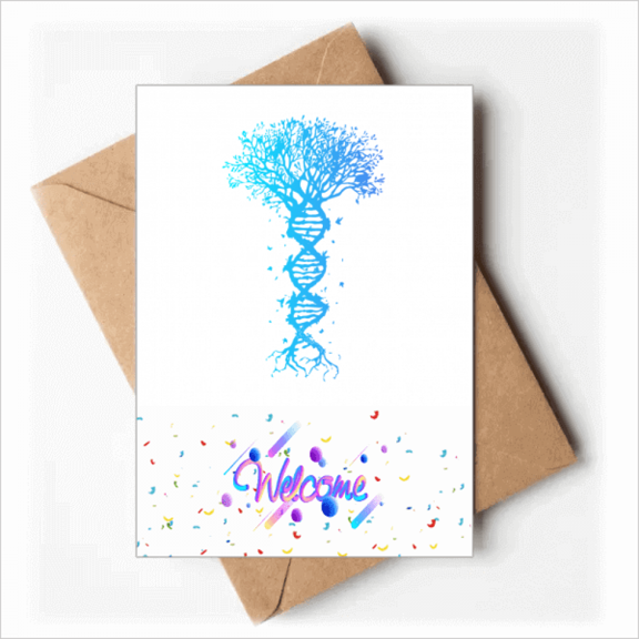 Tree Root Gene Spiral Art Deco Fashion Welcome Back Greeting Cards Envelopes Blank