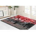 thumbnail image 1 of Tree Rugs, Office Decor Rugs, Step Rug, Trees With Red Flowers Rugs, Office Rug, Area Rug, Landscape Rug, Red Rugs, Indoor Rug, Large Rugs, 5.2'x7.5' - 160x230 cm, 1 of 8