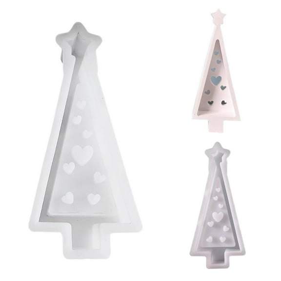 Tree Shape Silicone Mold, Silicone Mold Resin Casting Mold, Festival Ornament Decorative Molds, Epoxy Resin Casting Molds, for Making Soap Aroma Beads, Pendant, Candle, Decoration, Sculpture Resin