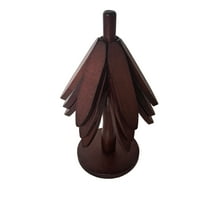 Tree Shape Trivet Set,Wooden Cup Coaster Set,Tree Coasters,3 Wooden Trivets   1 Stand for hot Dishes/Pots/Bowls/Teapots/Hot Pot Sets