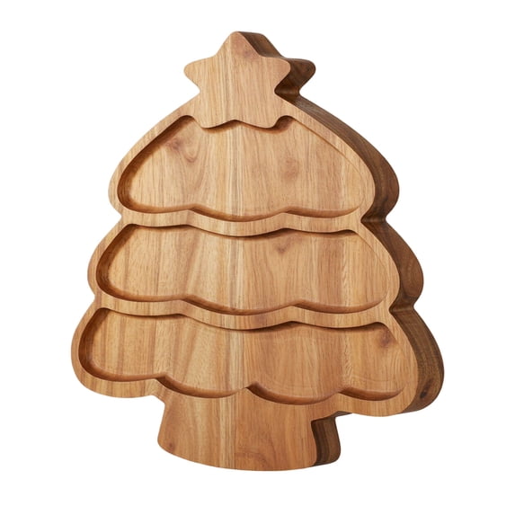 Tree Shaped Wooden Board For Festive Snack Plates, Cut In Tree Outline ...