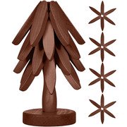 Tree Shaped Wooden Trivet Set 4 Pcs Foldable Heat Resistant Counter Protector