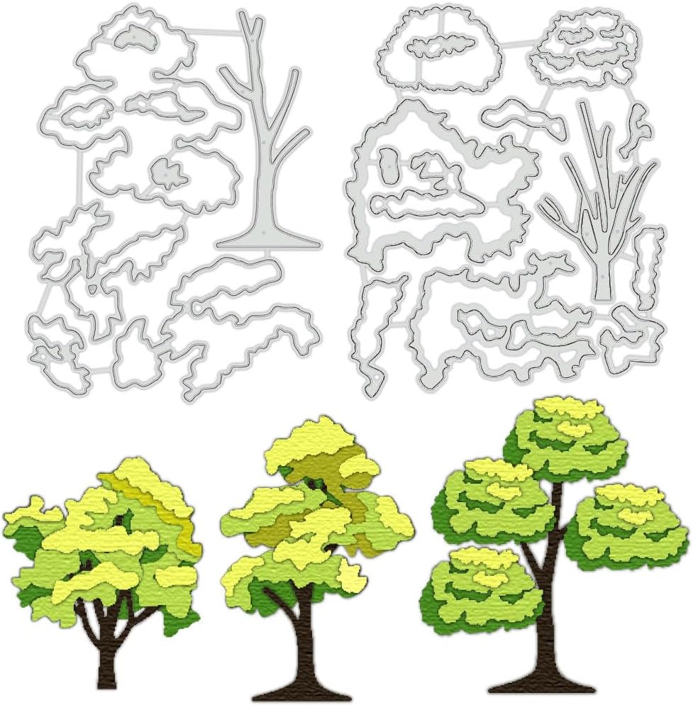 Tree Silhouette Cutting Dies Layered Trees Background Stencils Forest