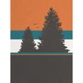 thumbnail image 1 of Tree Silhouette Pine Teal Mango Orange Nature Extra Large XL Wall Art Poster Print, 1 of 3