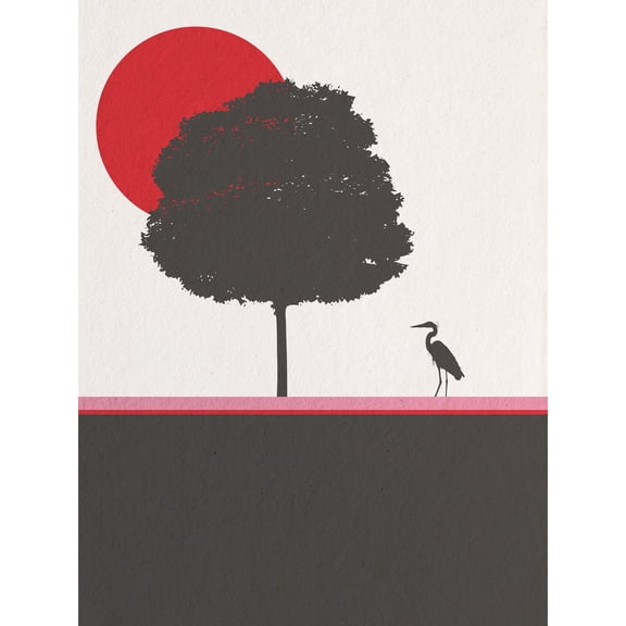 Tree Silhouette Sycamore Red Pink Nature Extra Large XL Wall Art Poster Print