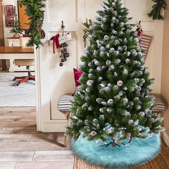 Tree Skirt for 7.5 Ft Tree 40 Inch Christmas Tree Skirts Solid Plush Round Carpet for Christmas Tree Furry Christmas Decoration Base