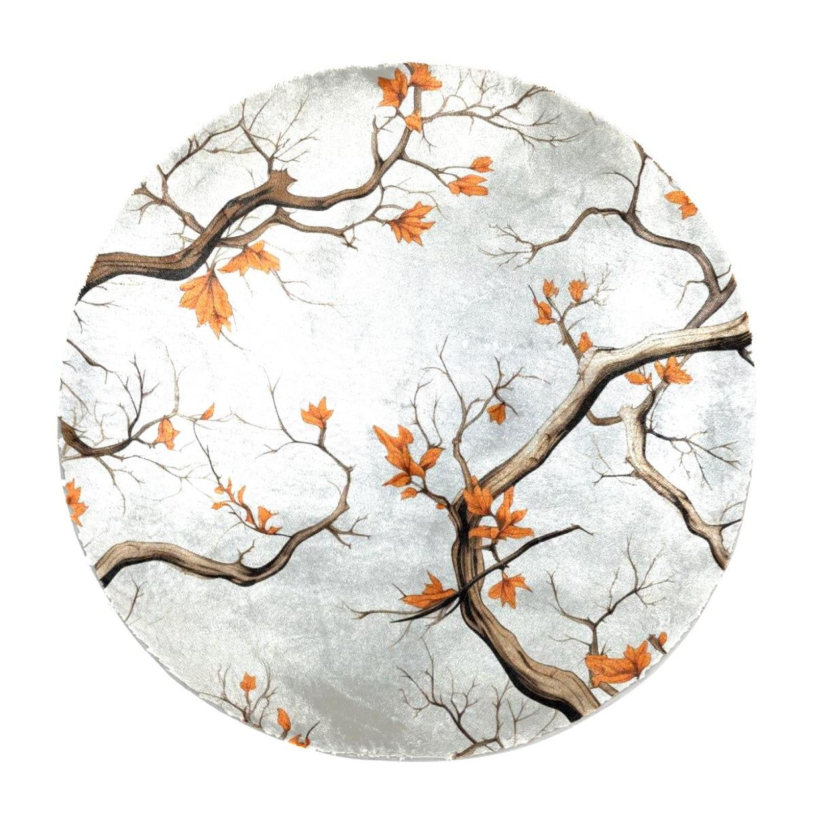 Tree Soft Round Rug, Fluffy Furry Circle Rug for Teens Kids Baby Girls ...
