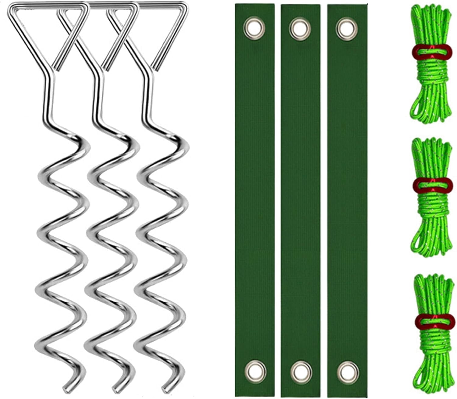 Tree Stake Kit, Heavy Duty Spiral Tree Stakes for Leaning Trees ...