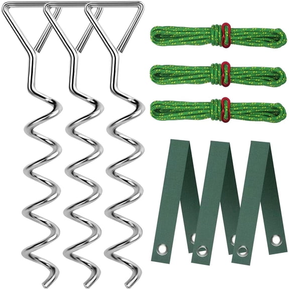 Tree Stake Kit, Heavy Duty Spiral Tree Stakes for Leaning Trees, Straightening Solution for Young Trees in Bad Weather
