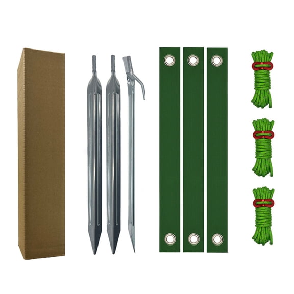 Tree Stake Set Rustproof Heavy Duty Stakes Supports with Strap for Anchoring Newly Planted Trees Against Bad Weather