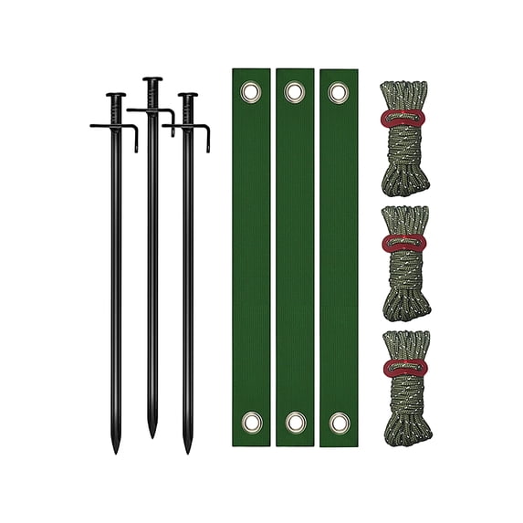 Tree Staking Kit with Heavy Duty Straps and Stakes, Windproof Tree Support Anchor Kit for Garden Planting and Growth Maintenance