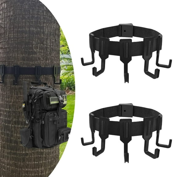 Tree Stand Gear Hanger Strap | Heavy Duty Plastic Hook | Quick Release Buckle | up to 80lb Load | Fits Trees up to 15in | Portable Hunting Equipment Holder for Outdoor Hunters | 1 pack
