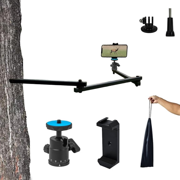 Tree Stand Phone Mount for Hunting,Camera Arm Hunting,Treestand Holder Self Filming Hunts, Compatible Gopro,Trail Camera, iPhone, Mevo Start