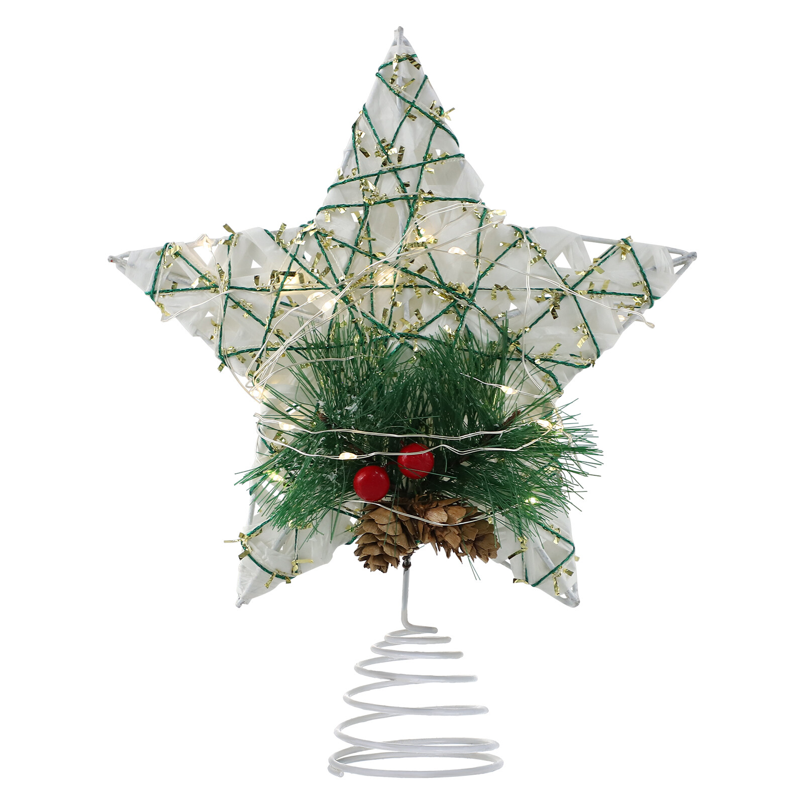 Tree Star Christmas Topper Xmas Treetop Ornament Lighted Up Light