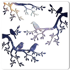 Tree Stencil Template Bird Large 11.8x11.8 Inch Reusable Sign Home Decor for Painting on Wood Wall Scrapbook Card Floor Drawing