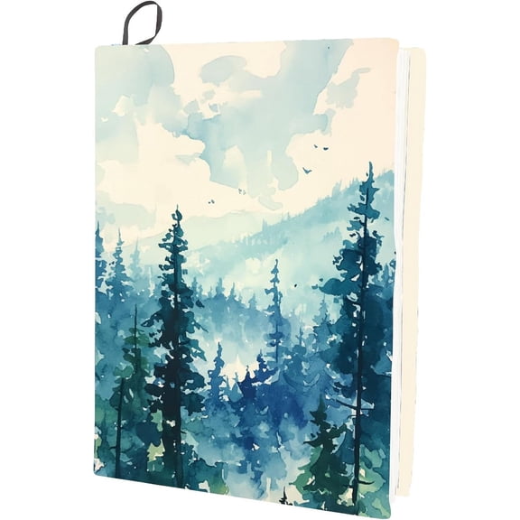 Tree Stretchable Book Cover Forest Washable Reusable Large Nylon Book Protector Elastic Notebook Wraps Suitable for 9 x 11in Hardcover Books Classroom Students Mixed Color
