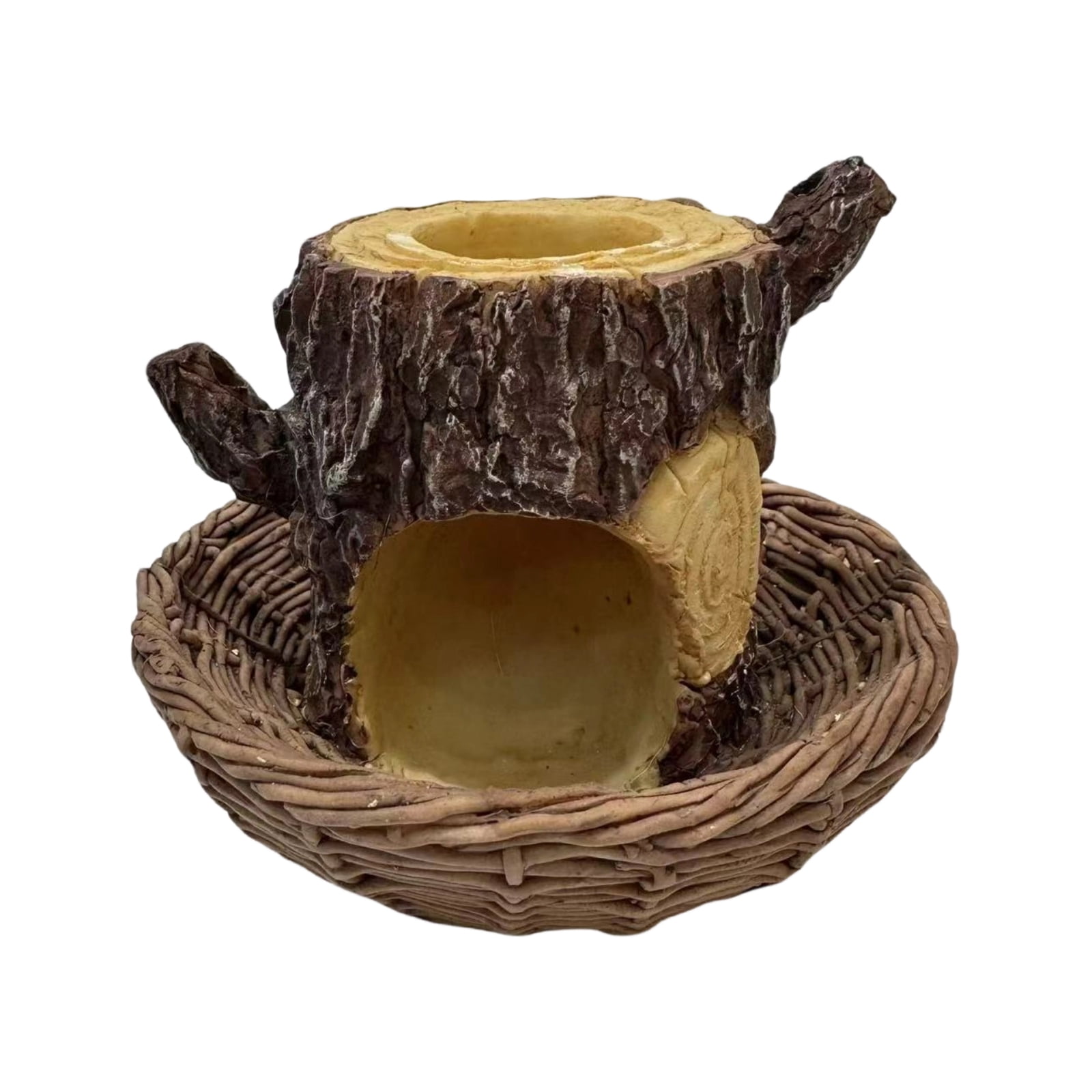 Tree Stump Bird Feeder, Outdoor Hanging Wild Bird House With Seed Tray, Garden Decoration For Attracting Sparrows Finches Woodpeckers