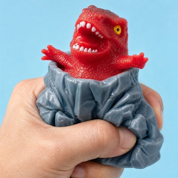 Tree Stump Dinosaur Pop Out Squeeze Fidget, Funny Novelty Gag Stress Relief Squeeze Cup Fidget, Silica Gel Squeeze Sensory Hand Grip Decompression for Adults