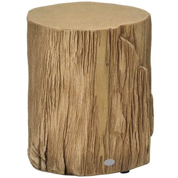 Tree Stump End Table 17", Concrete Side Table, Outdoor Garden Stool