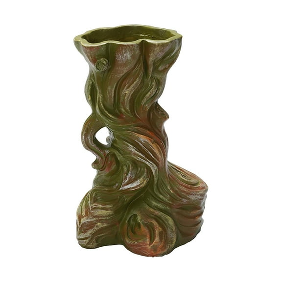 Tree Stump Sculpture Vase Container Resin Plant Pot for Home Garden Ornament