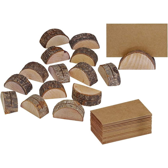 RUNROTOO Photo Holders Brown Wedding Party Photo Props 18 Bases 1 Set