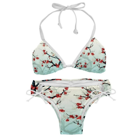 Tree Swimsuit Bikini Set with Detachable Sponge and Adjustable Strap, Two-Pack, for Beach and Pool Parties