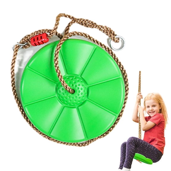Tree Swing for Kids - Single Disc Seat ,Plastic Circular Swing with Adjustable Rope and Hooks, Outdoor Indoor Tree Swing Chair for Toddlers Backyard Play
