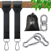 Tree Swing Straps Hanging Kit - 3FT/8FT/15FT/20FT/30FT, Strong & Durable - Holds Up to 5000lbs - Adjustable Tree Swing Straps Fit for All Swings, Hammocks, Safer & Easy Installation3 FT