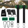 thumbnail image 1 of Tree Swing Straps Hanging Kit (Set of 2), 3FT/8FT/10FT/20FT/30FT Tree Swing Straps Holds 5000 lbs with Tree Protector, Heavy Duty Carabiner and Swivel Perfect for Swings & Hammocks(8 FT), 1 of 10