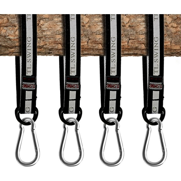 Tree Swing Straps,Tree Swing Hanging Kit,4 PCS 55cm / 22inches Heavy Duty Hanging Straps Holds 440 lbs with Carabiner Perfect for Tree Swing, Rope Swing,Hammock, Plank