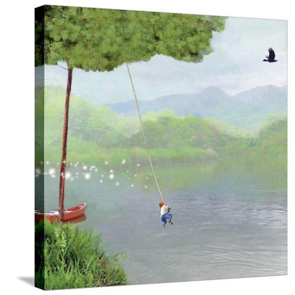 Tree Swing Stretched Canvas Print by Nancy Tillman, 24" x 24", Sold by Art.com