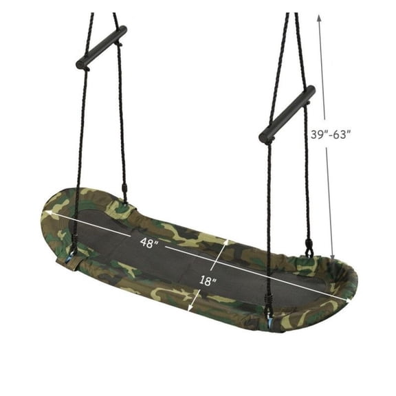 Tree Swing Surf Board for Kids - Adjustable Oval Platform Swing Set with Handle, 333lbs Capacity, Outdoor Playground Swing