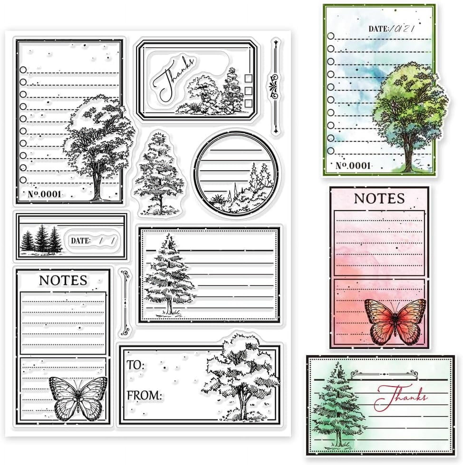 Tree Tag Notes Clear Stamp Butterfly Tag Notes Clear Rubber Stamps ...