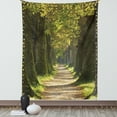 thumbnail image 1 of Tree Tapestry, Alley With Oak Trees Forest Natural Rural Scenic Perspective Picture, Wall Hanging for Bedroom Living Room Dorm Decor, 60W X 80L Inches, Green Dark Green Pale Brown, by Ambesonne, 1 of 5