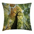 thumbnail image 1 of Tree Throw Pillow Cushion Cover, Ancient Forest in Autumn Green Nature Deciduous Foliage Growth Eco, Decorative Square Accent Pillow Case, 24 X 24 Inches, Light Green Dark Brown Yellow, by Ambesonne, 1 of 2