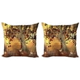 thumbnail image 1 of Ambesonne Tree Throw Pillow Cover 2 Pack, Earthy Color Tones Composition, 24", Amber Fawn Burgundy, 1 of 6