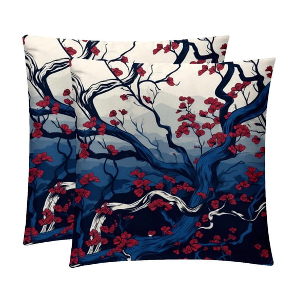 Tree Throw Pillows Set of 2 with Unique Patterns Covers - Available in 16x16, 18x18, and 20x20 Inches for Various Occasions - Includes Throw Pillow Inserts