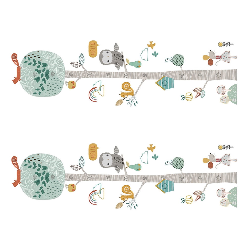 Tree Tips Selfadhesive Height Chart Stickers Decor Kid Wall Bird Decal