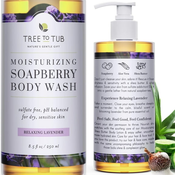 Tree To Tub Lavender Shea Butter Body Lotion for Dry Skin - Moisturizing Sensitive Skin Lotion for Women & Men, Vegan Body Moisturizer w/Organic Aloe Vera, Cocoa Butter, All Natural Colloidal Oatmeal