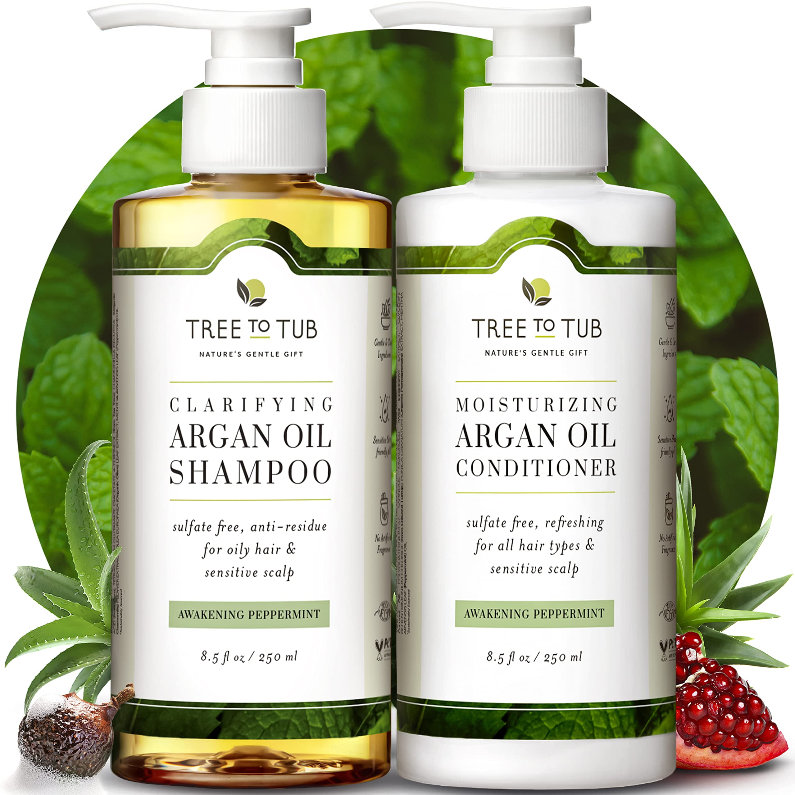 Tree To Tub Sulfate Free Shampoo And Conditioner Set For Oily Hair 