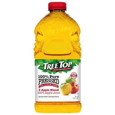 (2 pack) Tree Top 100% Pure Pressed Apple Juice, 3 Apple Blend, 64 fl oz