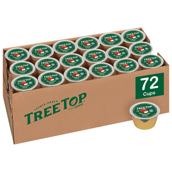 Tree Top Apple Sauce, No Sugar Added, 4 Ounce Cup, 72 Ct