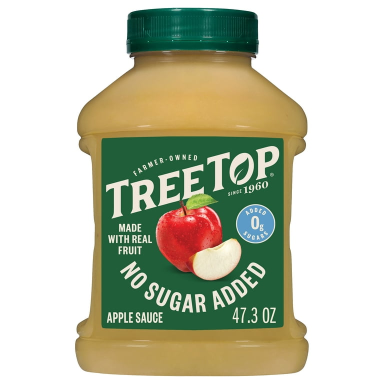 Apple - sospo Tree Top Apple Sauce No Sugar Added 47.3 oz Jar Pure 100