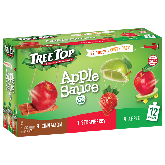 Tree Top Variety Pack Applesauce, 3.2 oz, 12 Ct