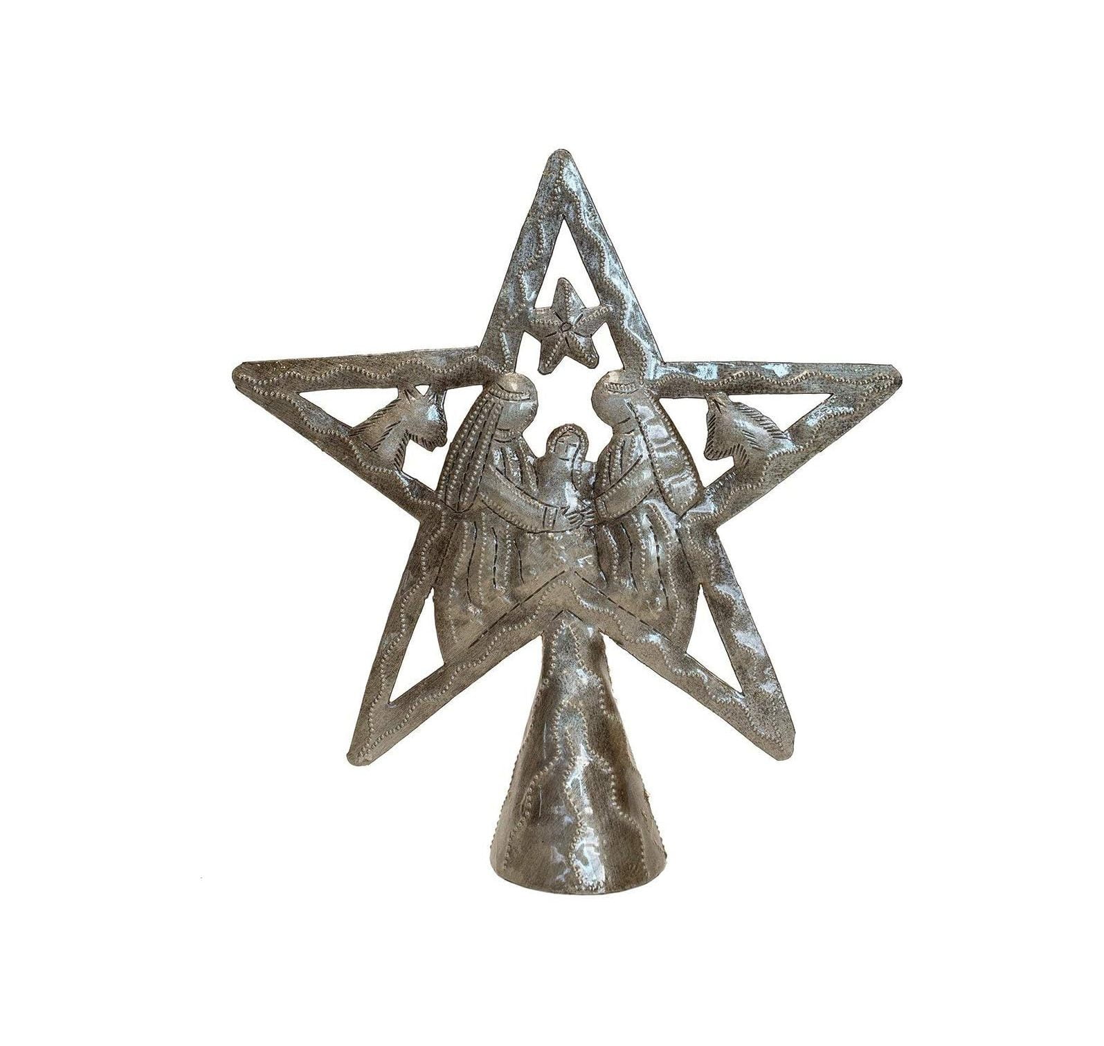 Tree Topper Nativity Haitian Steel Metal Drum Art