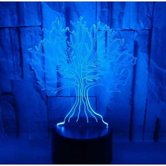Tree Toys 3D Illusion Night Light Smart Touch Lamp Creative RGB Led Christmas Birthday Decorations Gifts for Boys and Girls Party Decor 16 Colors