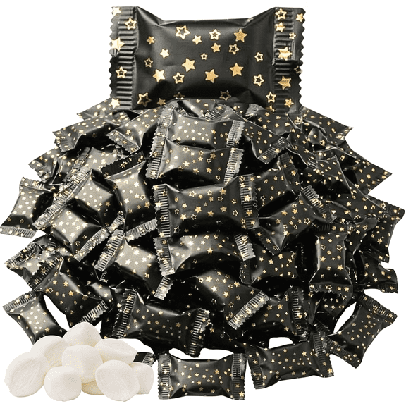 Tree Treasures Black and Gold Buttermints Individually Wrapped Star Design