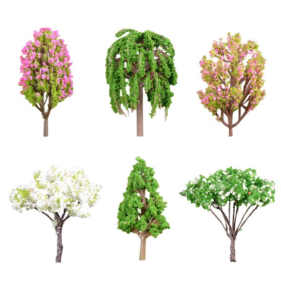 Tree Trees Plants Miniature Garden Dollhouse Model Landscape Train Diorama Fairy Artificial Plant Topper Bush