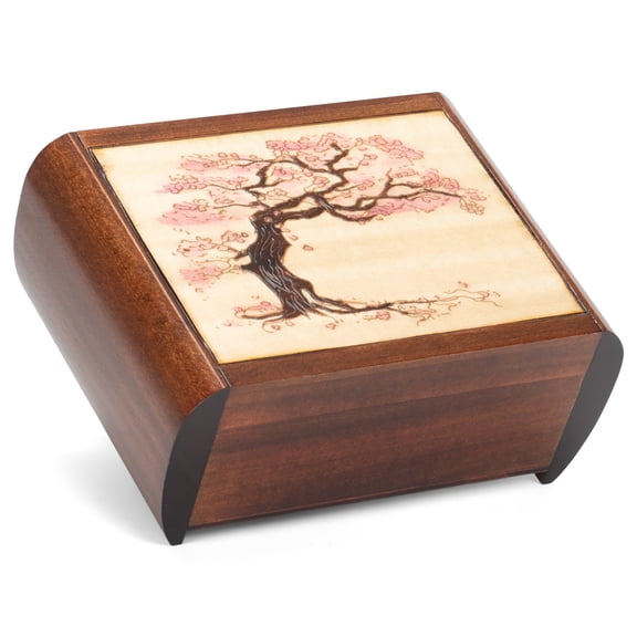 Tree Trick Puzzle Natural Brown 6 x 4 Solid Wood Decorative Hinged Box